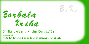 borbala kriha business card